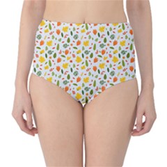 Background Pattern Flowers Leaves Autumn Fall Colorful Leaves Foliage Classic High-waist Bikini Bottoms