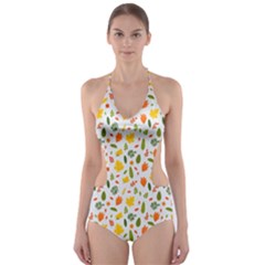 Background Pattern Flowers Leaves Autumn Fall Colorful Leaves Foliage Cut-out One Piece Swimsuit