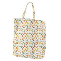 Background Pattern Flowers Leaves Autumn Fall Colorful Leaves Foliage Giant Grocery Tote