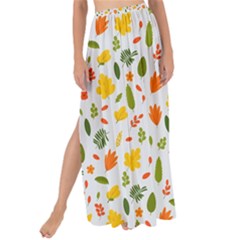 Background Pattern Flowers Leaves Autumn Fall Colorful Leaves Foliage Maxi Chiffon Tie-up Sarong