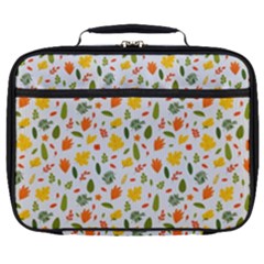 Background Pattern Flowers Leaves Autumn Fall Colorful Leaves Foliage Full Print Lunch Bag by Maspions