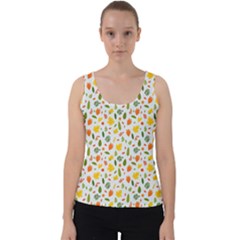 Background Pattern Flowers Leaves Autumn Fall Colorful Leaves Foliage Velvet Tank Top