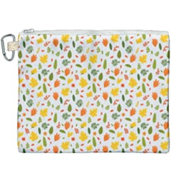 Background Pattern Flowers Leaves Autumn Fall Colorful Leaves Foliage Canvas Cosmetic Bag (xxxl)