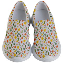 Background Pattern Flowers Leaves Autumn Fall Colorful Leaves Foliage Kids Lightweight Slip Ons by Maspions