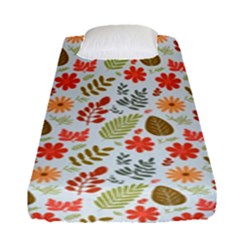 Background Pattern Flowers Design Leaves Autumn Daisy Fall Fitted Sheet (single Size)