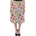 Background Pattern Flowers Design Leaves Autumn Daisy Fall Classic Midi Skirt View1