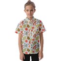 Background Pattern Flowers Design Leaves Autumn Daisy Fall Kids  Short Sleeve Shirt View1