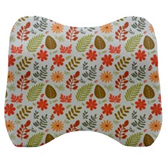 Background Pattern Flowers Design Leaves Autumn Daisy Fall Velour Head Support Cushion