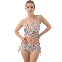 Background Pattern Flowers Design Leaves Autumn Daisy Fall Mini Tank Bikini Set