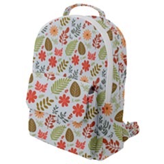 Background Pattern Flowers Design Leaves Autumn Daisy Fall Flap Pocket Backpack (small)