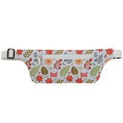 Background Pattern Flowers Design Leaves Autumn Daisy Fall Active Waist Bag by Maspions