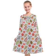 Background Pattern Flowers Design Leaves Autumn Daisy Fall Kids  Midi Sailor Dress