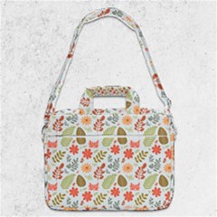 Background Pattern Flowers Design Leaves Autumn Daisy Fall Macbook Pro 13  Shoulder Laptop Bag  by Maspions