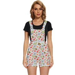 Background Pattern Flowers Design Leaves Autumn Daisy Fall Short Overalls by Maspions