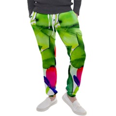 Watercolor Flowers Leaves Foliage Nature Floral Spring Men s Jogger Sweatpants