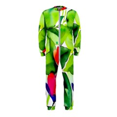 Watercolor Flowers Leaves Foliage Nature Floral Spring Onepiece Jumpsuit (kids)