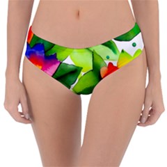 Watercolor Flowers Leaves Foliage Nature Floral Spring Reversible Classic Bikini Bottoms