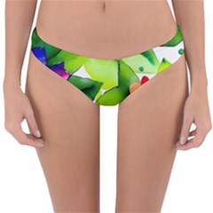 Watercolor Flowers Leaves Foliage Nature Floral Spring Reversible Hipster Bikini Bottoms