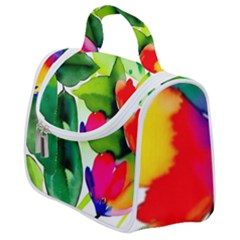 Watercolor Flowers Leaves Foliage Nature Floral Spring Satchel Handbag