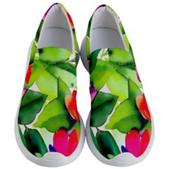 Watercolor Flowers Leaves Foliage Nature Floral Spring Women s Lightweight Slip Ons