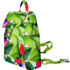 Watercolor Flowers Leaves Foliage Nature Floral Spring Buckle Everyday Backpack by Maspions