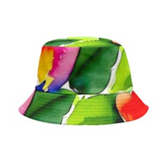 Watercolor Flowers Leaves Foliage Nature Floral Spring Bucket Hat by Maspions