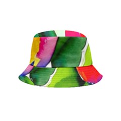 Watercolor Flowers Leaves Foliage Nature Floral Spring Inside Out Bucket Hat (kids) by Maspions