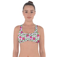 Flowers Leaves Roses Pattern Floral Nature Background Got No Strings Sports Bra