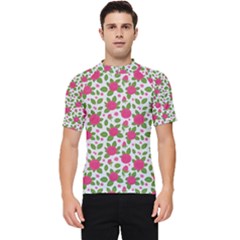 Flowers Leaves Roses Pattern Floral Nature Background Men s Short Sleeve Rash Guard