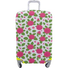 Flowers Leaves Roses Pattern Floral Nature Background Luggage Cover (large)