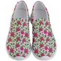 Flowers Leaves Roses Pattern Floral Nature Background Men s Lightweight Slip Ons View1