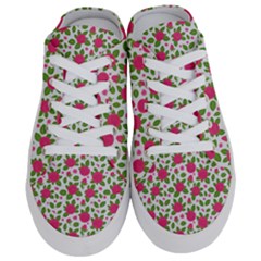 Flowers Leaves Roses Pattern Floral Nature Background Half Slippers