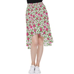 Flowers Leaves Roses Pattern Floral Nature Background Frill Hi Low Chiffon Skirt