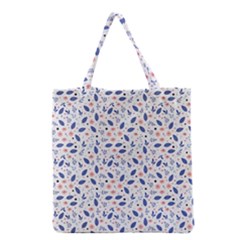 Background Pattern Floral Leaves Flowers Grocery Tote Bag