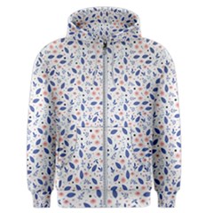 Background Pattern Floral Leaves Flowers Men s Zipper Hoodie