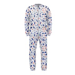 Background Pattern Floral Leaves Flowers Onepiece Jumpsuit (kids)