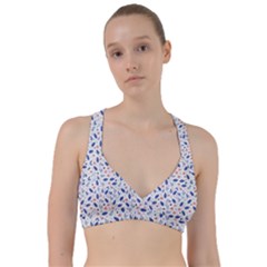 Background Pattern Floral Leaves Flowers Sweetheart Sports Bra