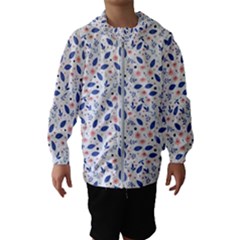 Background Pattern Floral Leaves Flowers Kids  Hooded Windbreaker