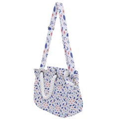 Background Pattern Floral Leaves Flowers Rope Handles Shoulder Strap Bag