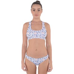 Background Pattern Floral Leaves Flowers Cross Back Hipster Bikini Set