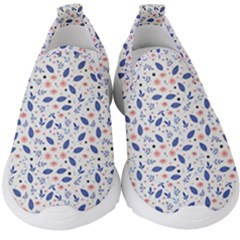 Background Pattern Floral Leaves Flowers Kids  Slip On Sneakers