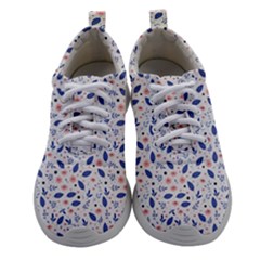 Background Pattern Floral Leaves Flowers Women Athletic Shoes