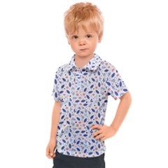 Background Pattern Floral Leaves Flowers Kids  Polo T-shirt