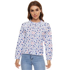 Background Pattern Floral Leaves Flowers Women s Long Sleeve Raglan T-shirt