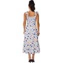 Background Pattern Floral Leaves Flowers Tie-Strap Tiered Midi Chiffon Dress View4