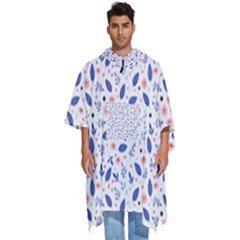 Background Pattern Floral Leaves Flowers Men s Hooded Rain Ponchos by Maspions