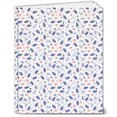 Background Pattern Floral Leaves Flowers 8  X 10  Softcover Notebook by Maspions