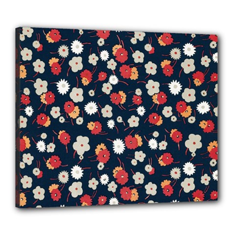 Flowers Pattern Floral Antique Floral Nature Flower Graphic Canvas 24  X 20  (stretched)