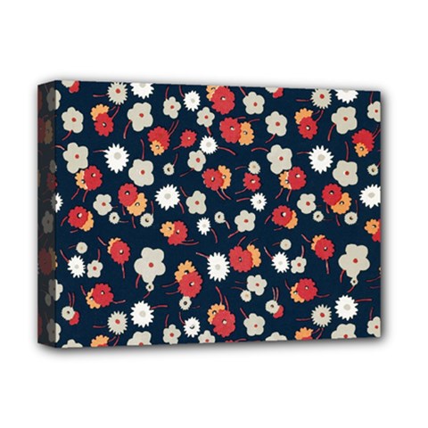 Flowers Pattern Floral Antique Floral Nature Flower Graphic Deluxe Canvas 16  X 12  (stretched)  by Maspions