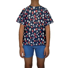 Flowers Pattern Floral Antique Floral Nature Flower Graphic Kids  Short Sleeve Swimwear